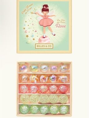 Billes & Co Pink Fairy Glass Marbles Mini Box - 25 Pack